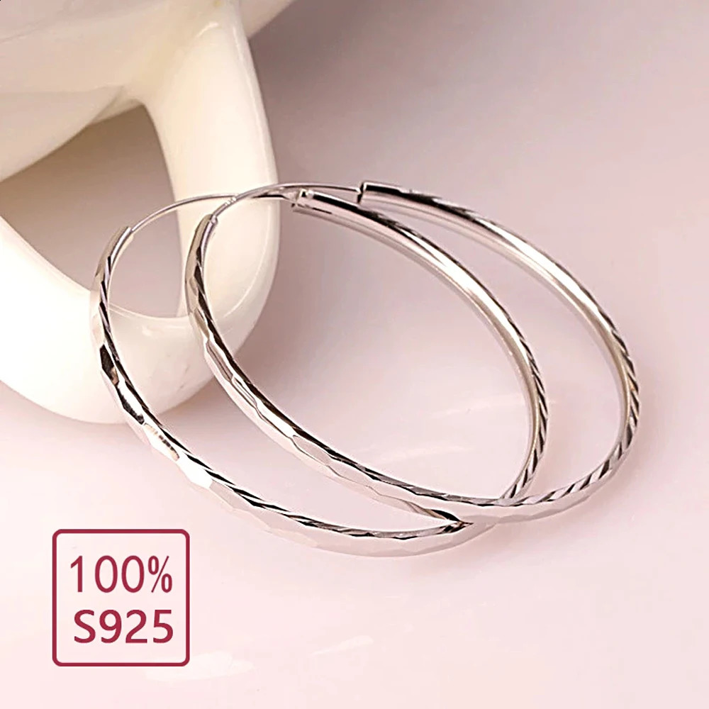 Daifuni 925 sterling silver 2.5-6mm womens earrings fashion jewelry single circle diamond round large earrings party gift 250409