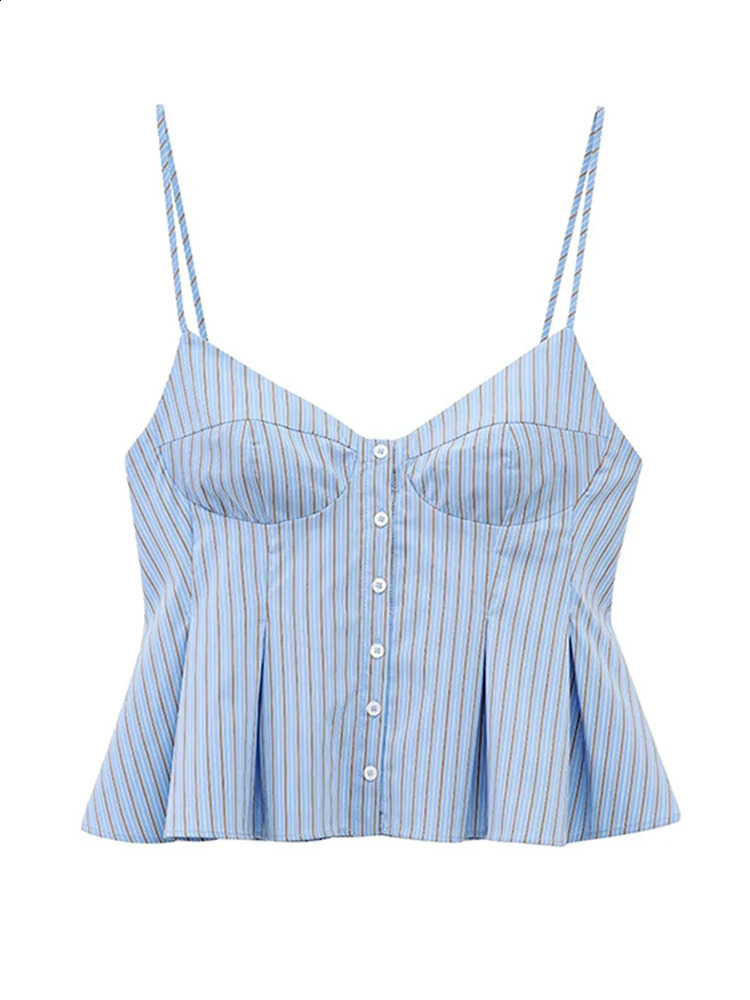 Sweet Ruffle Tank Women Sling Sleeveless Backless Crop Tanks Female 2025 Spring Summer Chic Casual Matching Vacation Lady Vest 250411