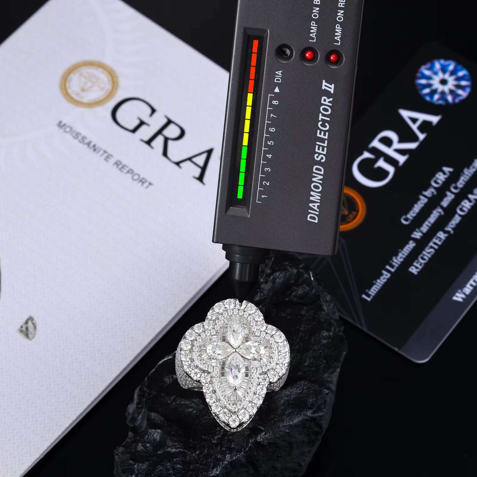 Mens Hip Hop Style 925 Sterling Silver Ring With Lab Created Moissanite and 18k Gold Overlay for the Ultimate Urban Statement