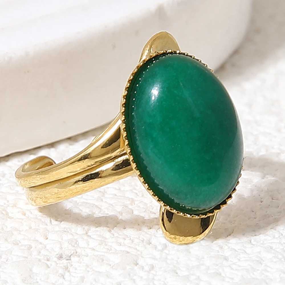 Bohemian retro 14k stainless steel adjustable wedding ring fashion jewelry giftXJ250412