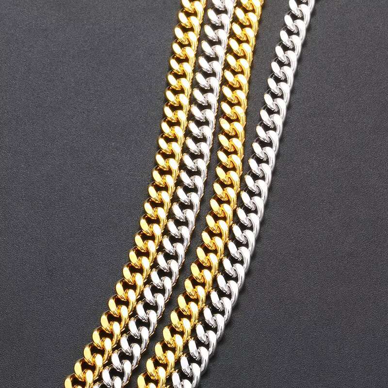 Trend Leader High Quality Smooth Gold Plated 925 Sterling Silver 5mm Cuban Link Chain Rope Chain