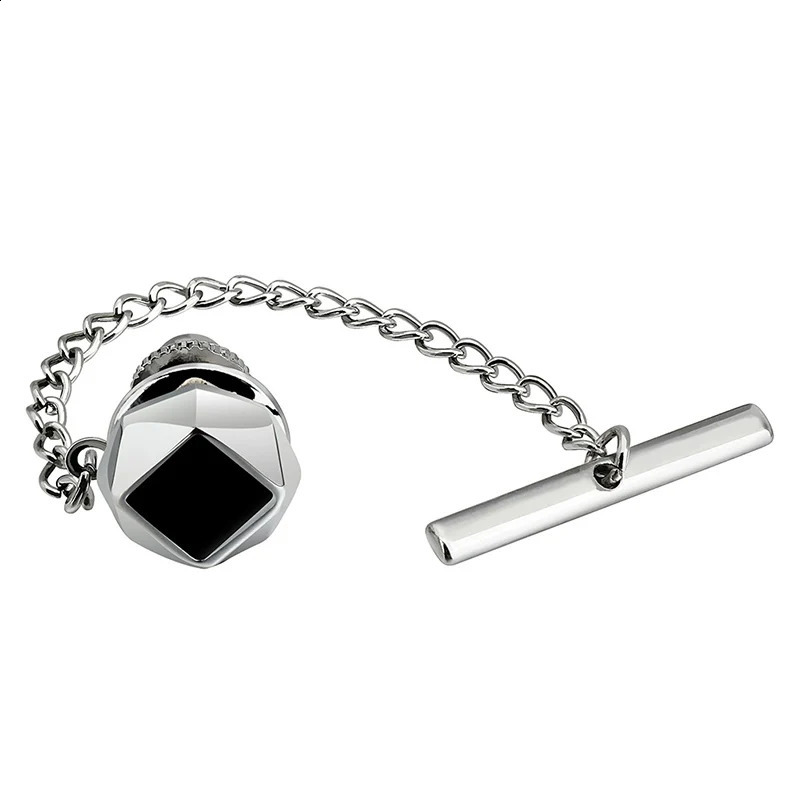 Hasson mens tie pin with chain suitable for mens collar accessories 250409