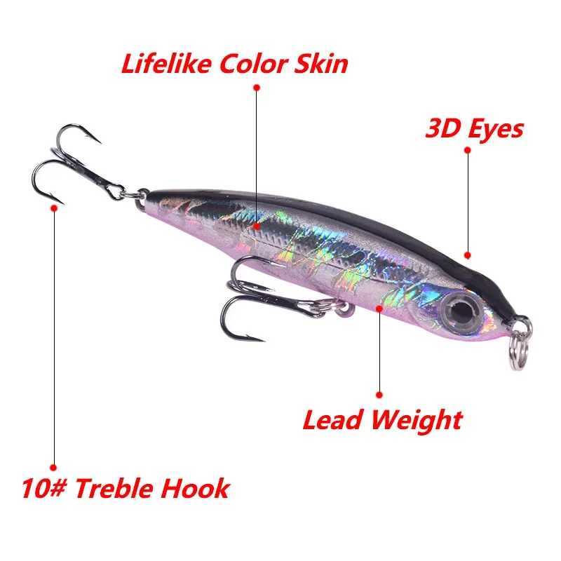 1 Pc Sinking Pencil Fishing Lure 6.3cm 6g Long Throw Wobblers Tackle for Bass Trout with Hook Artificial Hard Bait Crankbaits Z250411