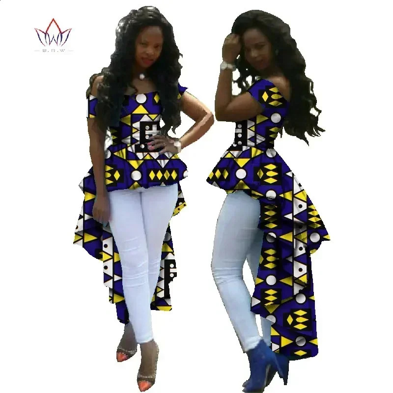 Summer Top African Clothing Wax Cotton Printed Womens Dress Dashiki Plus Size Robe Pour WY615 250411