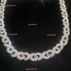 Full Iced Out Classic Box Clasp Moissanite k Fine Hip Hop Men Jewelry Cuban Necklace Bg Dia Chain