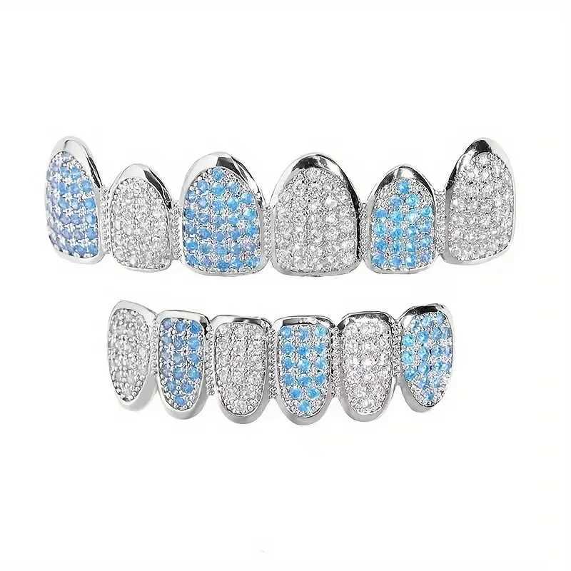HipHop Bling Full Zircon Bluetooth Grillz Hat suitable for unisex cubic zirconia micro top and bottom grill sets for party Hip Hop jewelry W250412