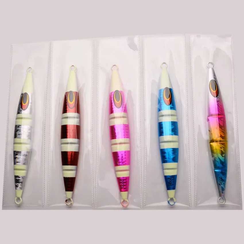 200g Long Casting Slow Sinking Fishing Lures Jigging Hard Wobblers Artificial Baits Luminous Vertical Fishing Lure Fishing Jig Z250411