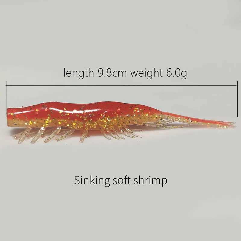 60mm 98mm Soft Silicone Bait Biting Shrimp Carp Bass Pike Fishing Lure Gamba Gambas Gambita LureSea Worm Swimbait Rockfishing Z250411