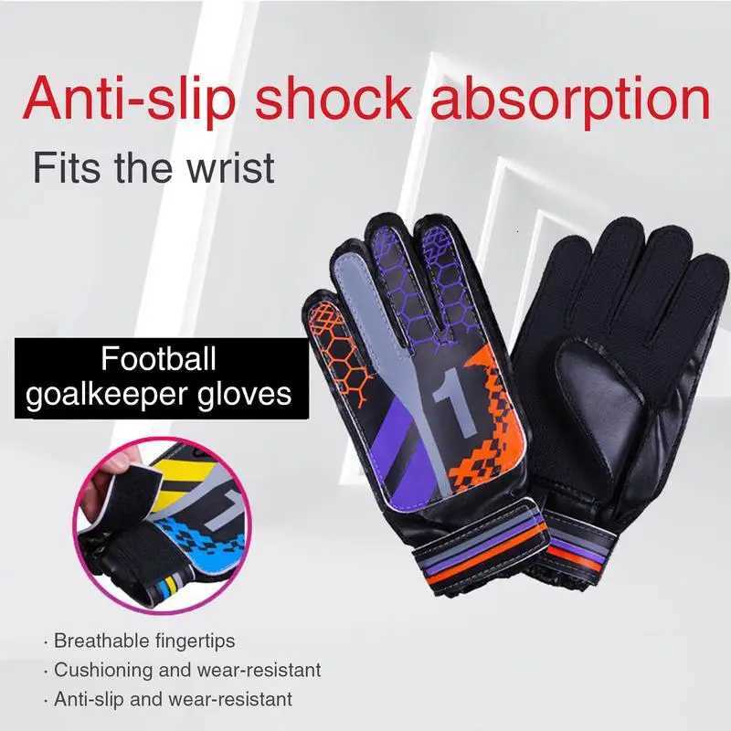 Goalie Gloves Non-slip PU Leather Football Glove Full Finger Soccer Training Glove Protective Gear For Football Baseball GearW251112