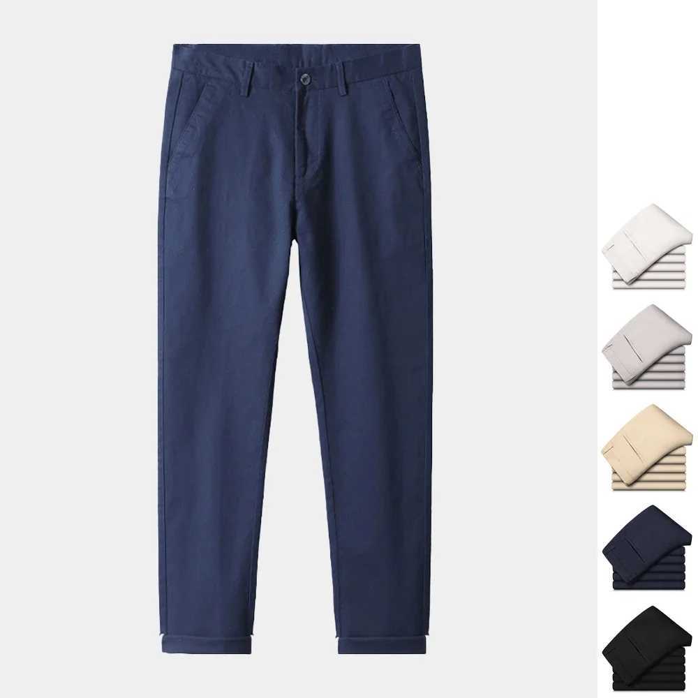 98% pure cotton mens Chino and casual pants khaki pants loose straight pants street mens pants diagonal pants tall mens pantsXJ250412