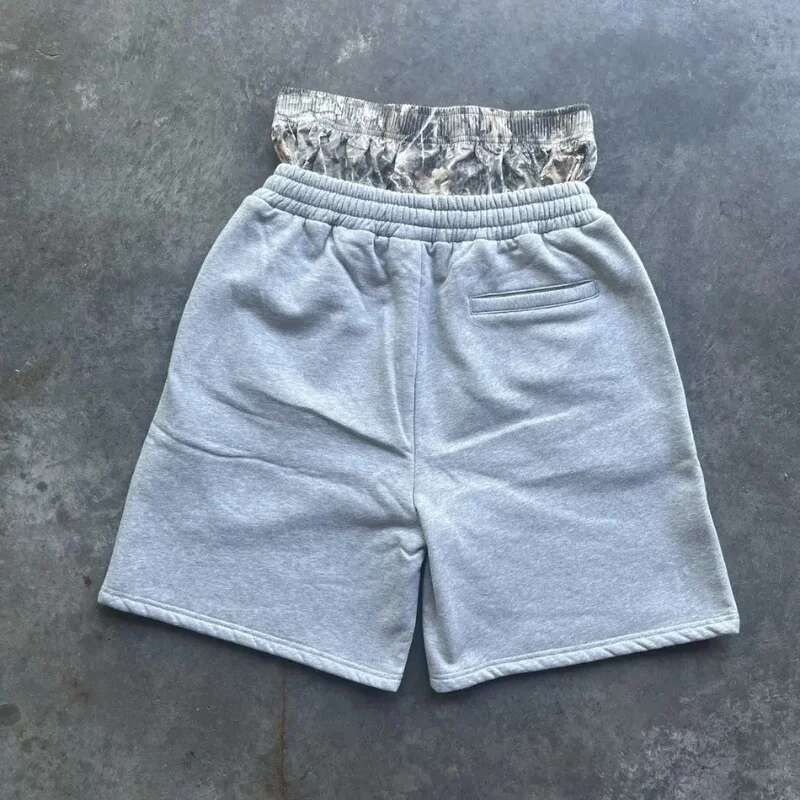 Y2K Retro Camouflage Pattern Double Waist Embroidered Streetwear Men Women Haruku Hip Hop Casual Boxer Sports Shorts