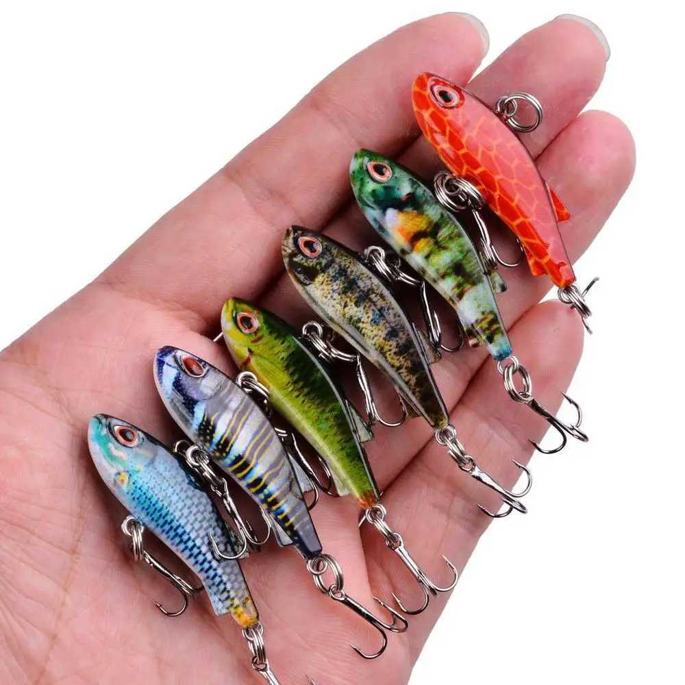 1pcs 42mm /4.2g VIB Fishing Lure All Layer 3D Eyes Wobbler Artificial Hard Plastic Baits Carp Pesca Crankbait Fishing Tackle Z250411