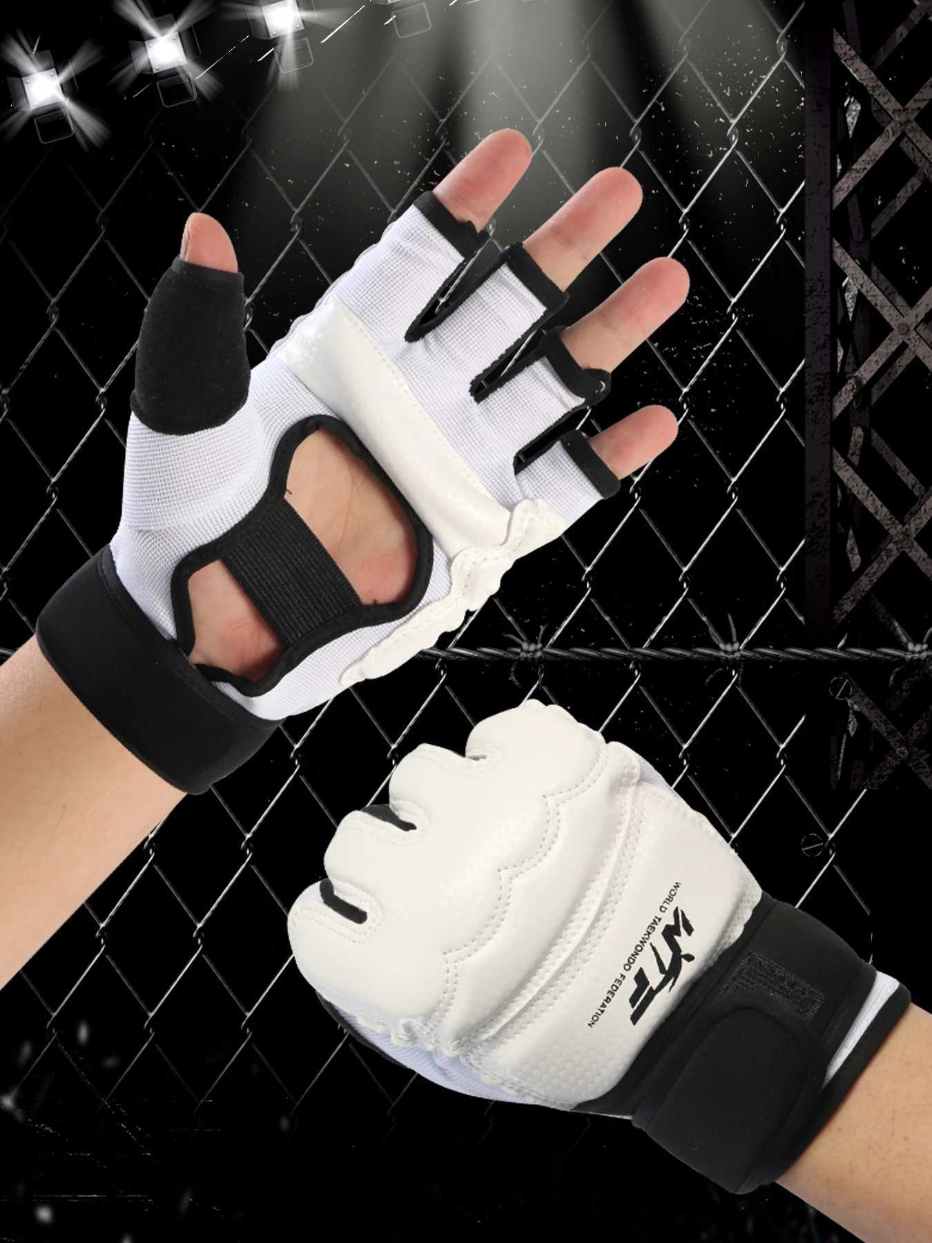 Guanti Da Kick Boxing Di Alta Qualità Guanti MMA Muay Thai Training Boxer Fight Equipment Mezzi Guanti In Pelle PU Nero Boxing Equipmen Z251112-image