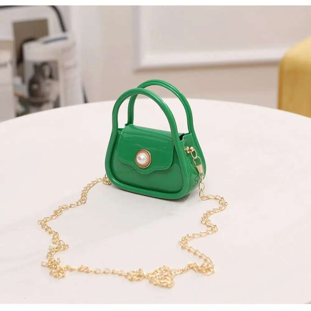 Fashion PU Leather Small Crossbody Ladies Pearl Chain Shoulder Bags Women Mini Coin Purses Handbag Jelly Bag Gifts