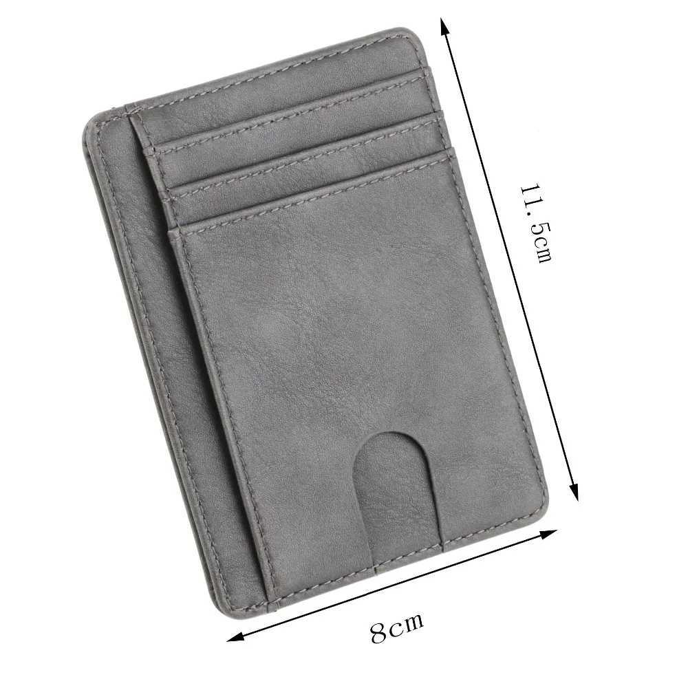 New RFID blocks mens leather wallet ultra-thin card holder business mens portable mini travel wallet Z250411