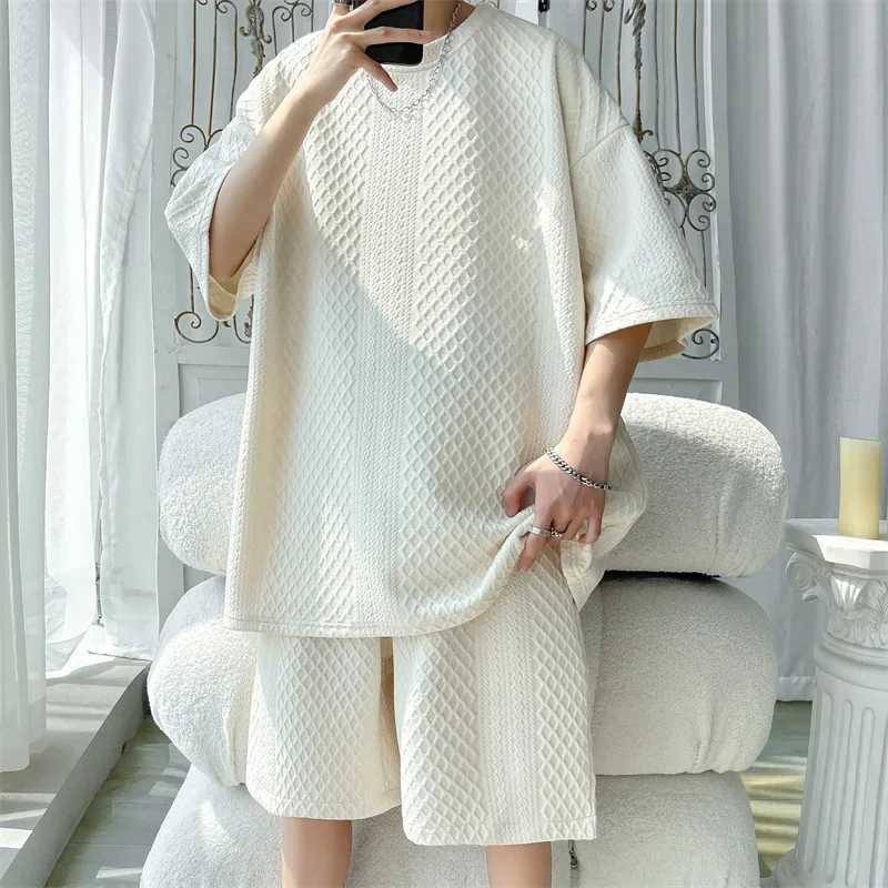2024 Summer Thin Mens Design Emotional Short sleeved Short sleeved 2-piece Skin Care Jacquard SetXJ250412