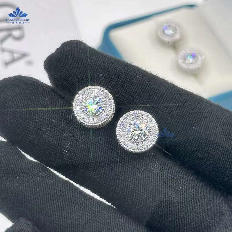 Wholesale 925 Silver Jewelry Fine Stud Earrings With GRA Certificate VVS Diamond Wedding Earrings Silver 925 Sterling Women
