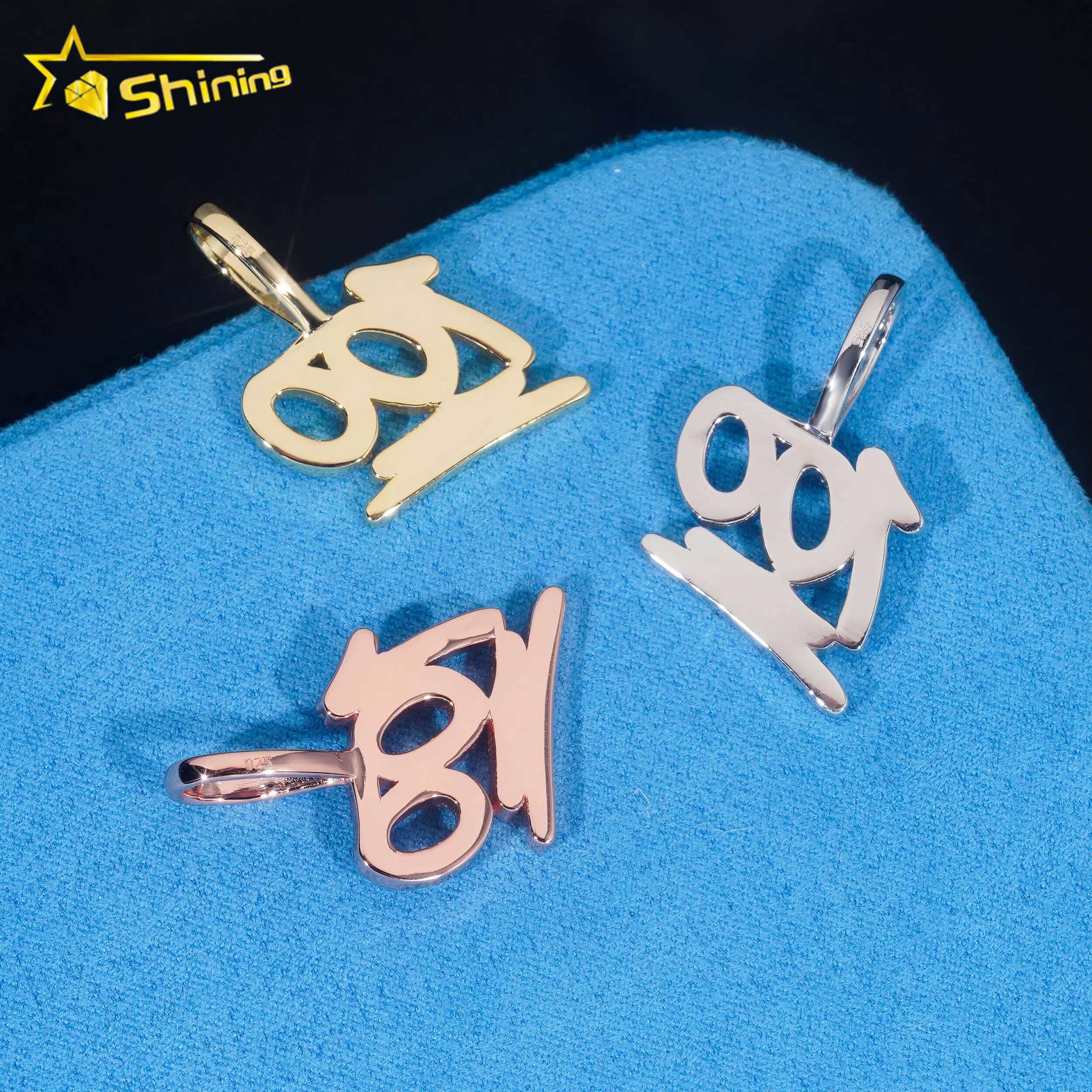 Silver 925 Pendants VVS Moissanite Diamond Mossanite Hip Hop Fine Jewelry Iced Out Diamond Moissanite Hamsa Hand Pendant