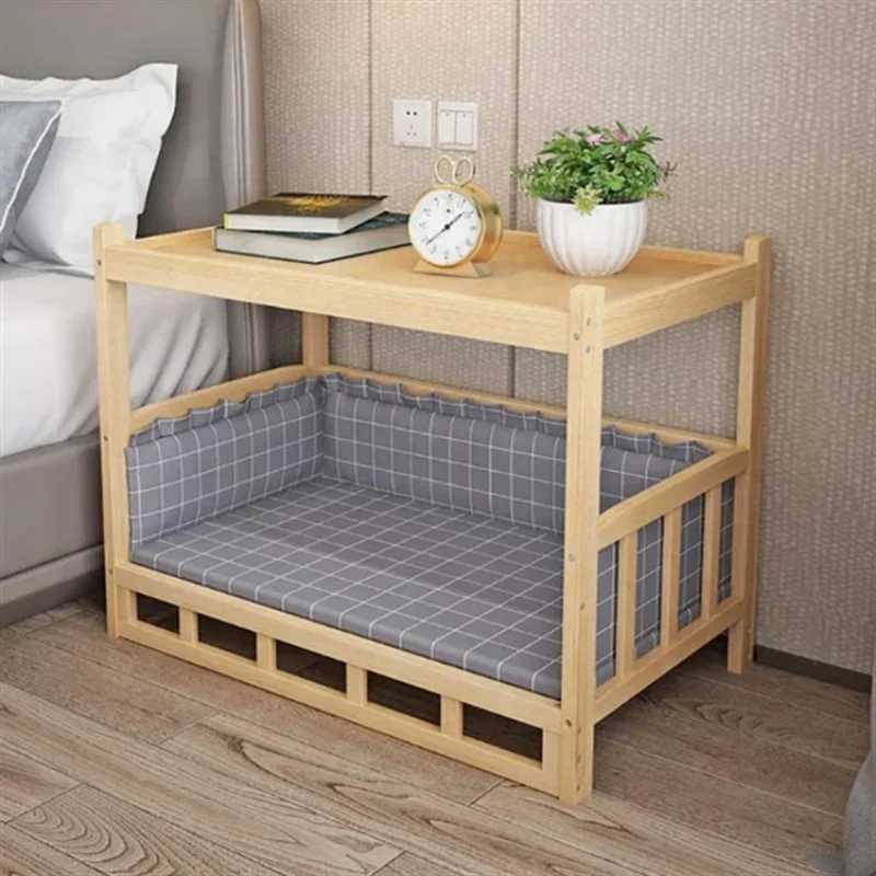 Wooden dog bed sofa solid wood pet cat and dog house pet bed sleeping bread bed X250412