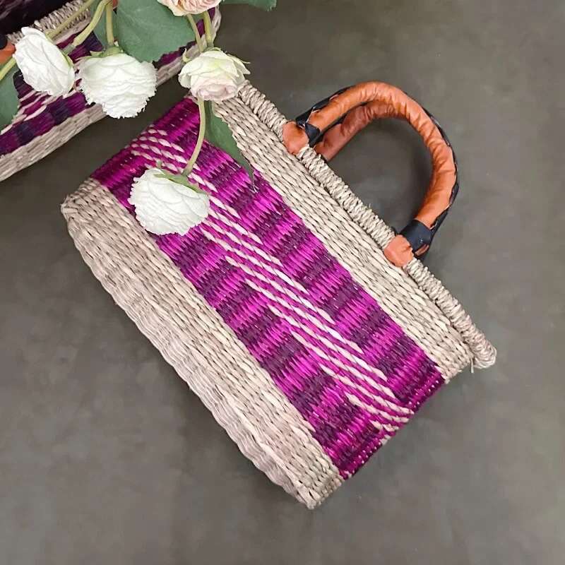 Seaweed Weaving Hand Nordic Beach Vegetable Basket African Element Wind Handheld Bag