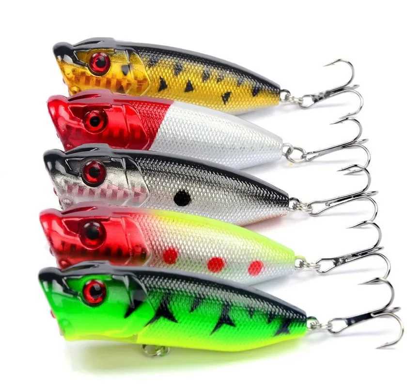 1pcs Fishing Lures Topwater Popper Bait 6.5cm 12g Hard Bait Artificial Wobblers Plastic Fishing Tackle with 6# Hooks Z250411