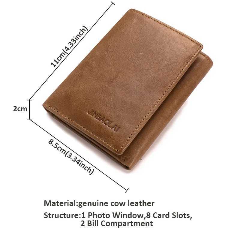 Jinbaolai genuine cowhide mens wallet card holder memo company short wallet high-quality mens wallet Z250411