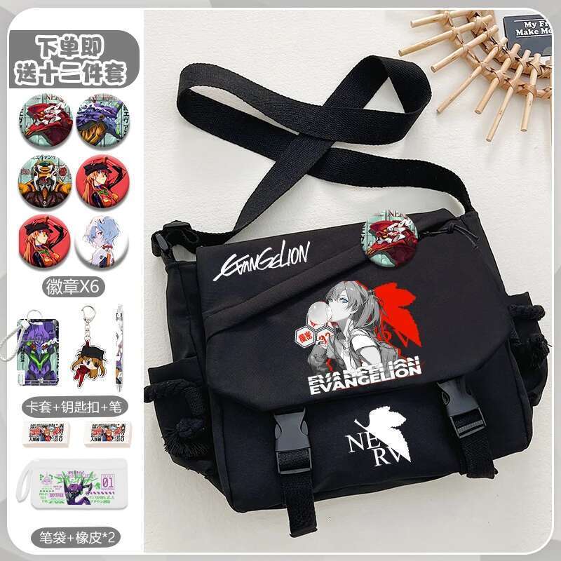 Neon Genesis Evangelion Messenger Cartoon Two-Dimensional Pain Bag Nylon Material High-Value School Handbag