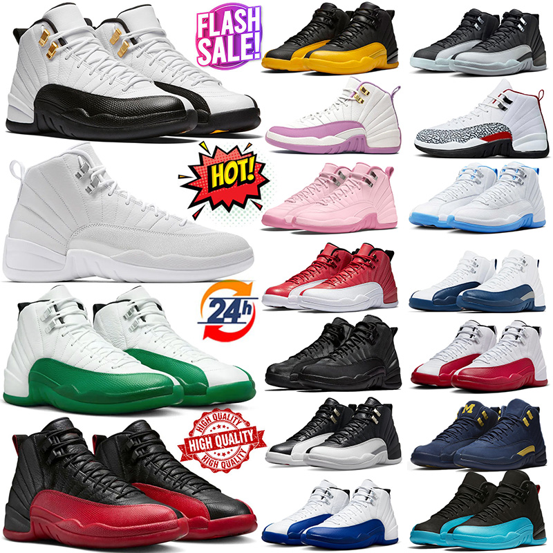 Taxi Flu Game 12 12s basketball shoes designer women men Melo Blueberry Pearl Pink French Blue Playoff Elephant Print mens trainers outdoors sneakers