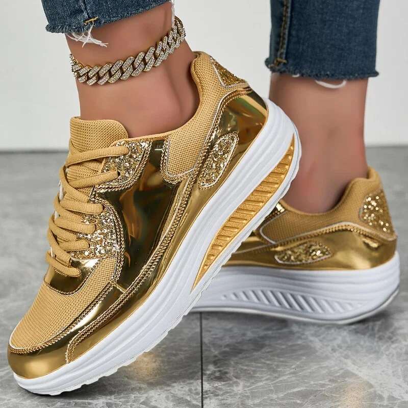 2025 Summer New Mesh Breathable Women's Casual Lace Vulcanized Thick Bottom Designer Fashion Sports Shoes Women's Shoes