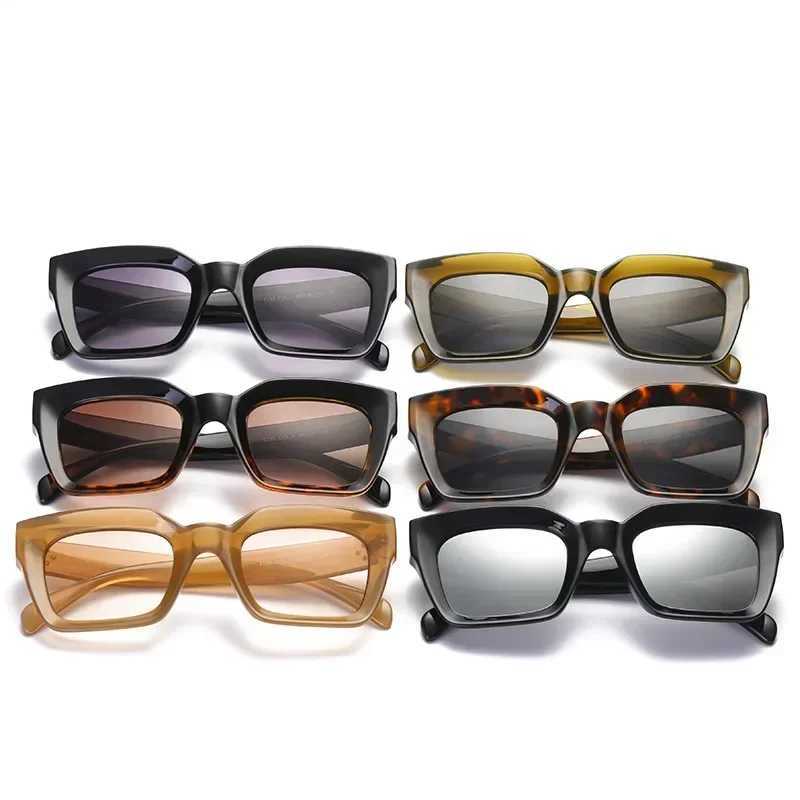 Fashion Thick Frame Square Sunglasses Woman Brand Design Vintage Mirrored Oversized New Cat Eye Sun Glasses Female Shades Z250411