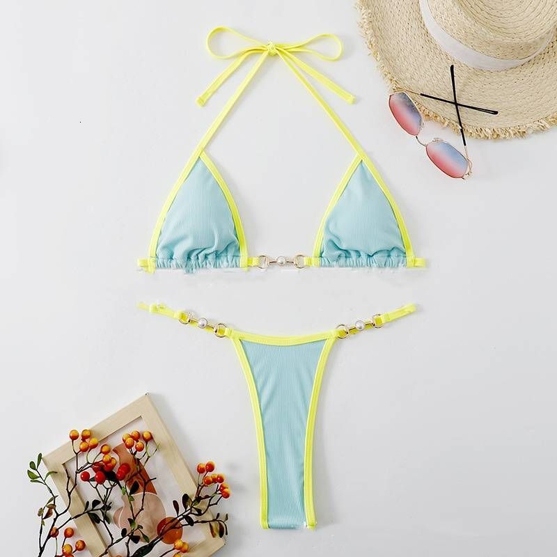 Women's Clothing New Two Piece Bikini Color Matching Swimsuit