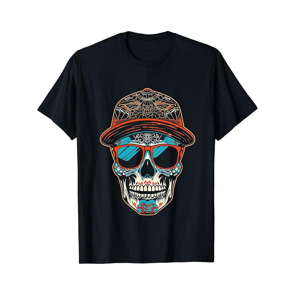 Designer T shirt Skull Sunglasses Cool Skeleton Skull Gift Graphic Tees - 220g T shits