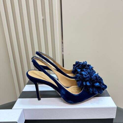 Pointed flower toe sandals women's fashion suede temperament after 2025, with a single strap and high heels