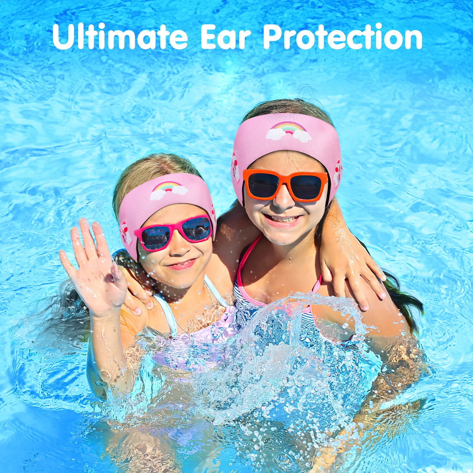 HeySplash Swimming Headband Swim Earplugs Kids Ear Plugs Ear Band Swimmer Ear Protection Elastic Neoprene Ear Guard 250411