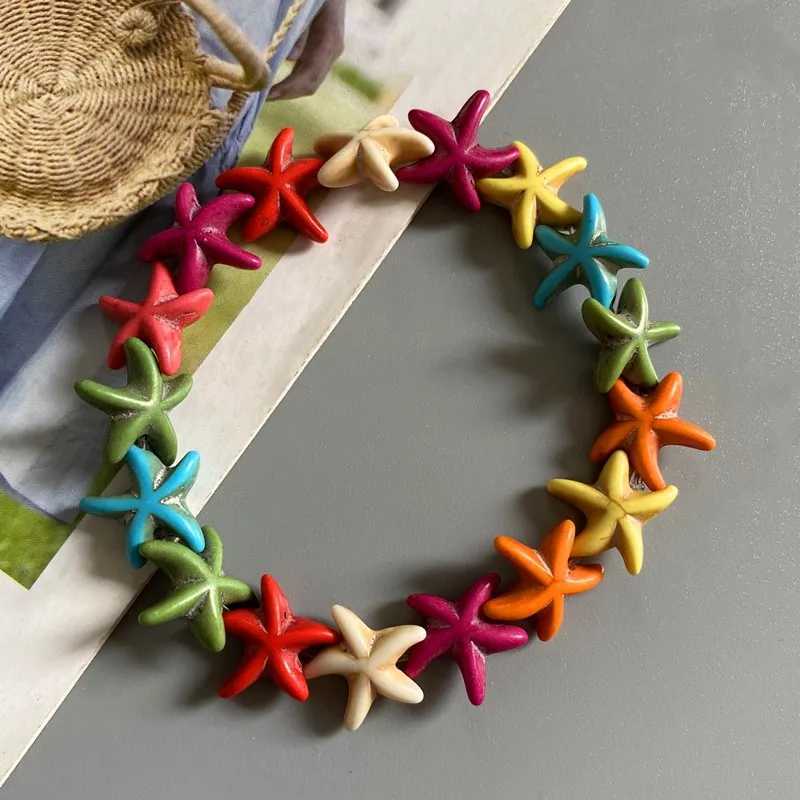 Fashion Starfish Blue White Bracelets for Men Women Boho Beach Charm Jewelry Sea Star Colorful Bracelet Couple Gifts WholesaleC250411