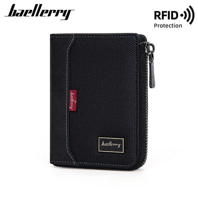 Baellerry RFID Simple Short Men Zipper Wallets Card Clip Mens Wallet Photo Clip Coin Pocket Mens Wallet Z250411
