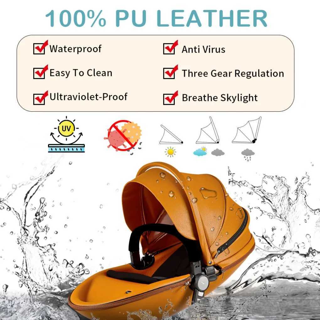 Baby stroller high landscape convertible baby stroller with adjustable ceiling and rear storage basket foot cover W250411