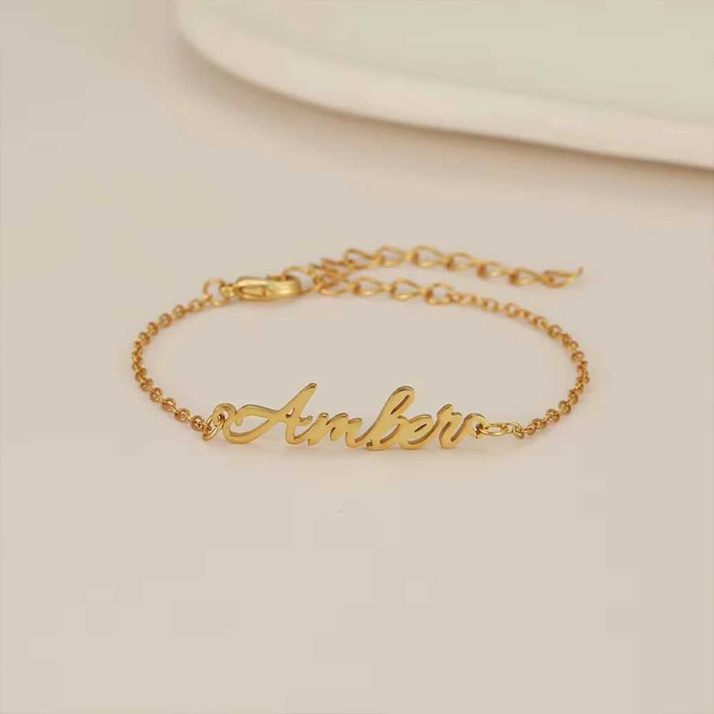 Fashion Customized Name Bracelets Letter Stainless Steel Personalized Bracelets For Women Baby bangle Jewelry Not Allergic GiftC250411