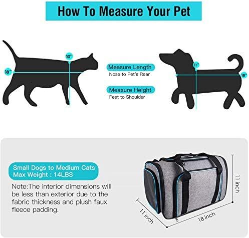 Siivton 4-way expandable pet harness, airline approved foldable cat soft edge harness with detachable wool pad, suitable for cats, puppies, and small 