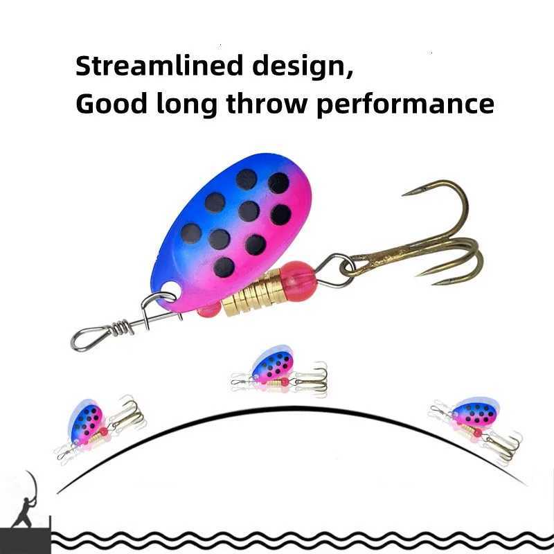 1Set 3.3g Fishing Lure Metal Rotating Sequins Spoon Spinner Hook Artificial Wobbler Hard Bait for Bass Trout Perch Pike Tackle Z250411