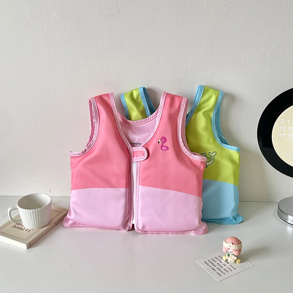 Kids Life Vest Toddlers Swim Vest Cartoon Swimsuit Children Swimming Aid Buoyancy Floatation Jackets Swimming Pool Accessories 250411