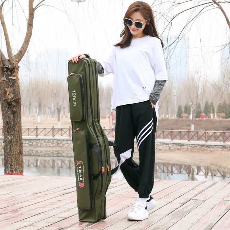 Waterproof fishing gear bag large-capacity belly fishing storage bag double layer three layer multi-function fishing rod bag Z250411