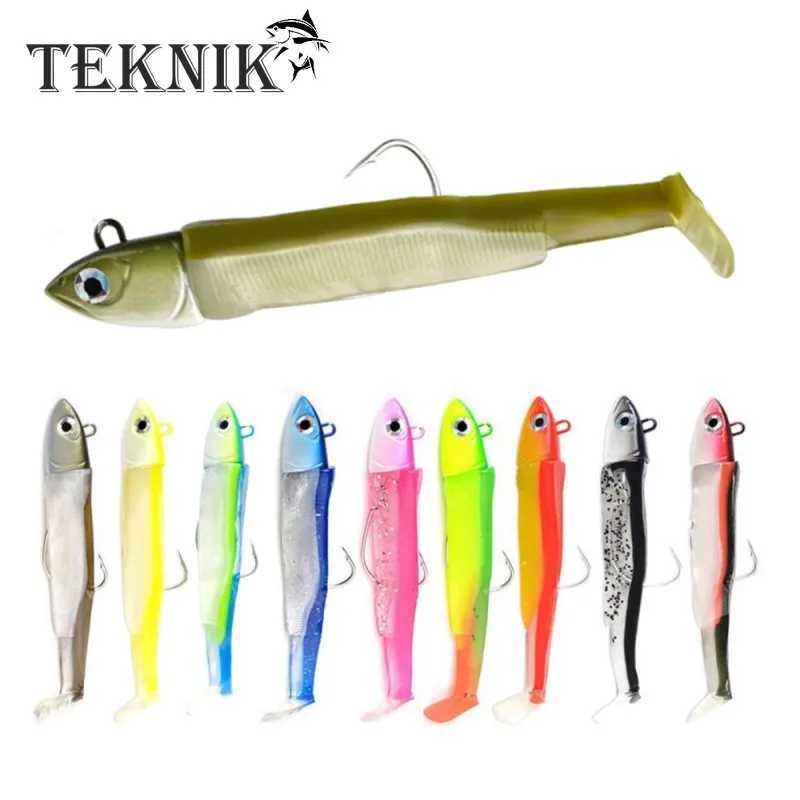 TEKNIK Black Minnow Body Soft Lure Jig Head 70mm/90mm/110mm Black Minnow For Bass Pike Silicone Bait Easy Shiner Jigging Leurre Z250411