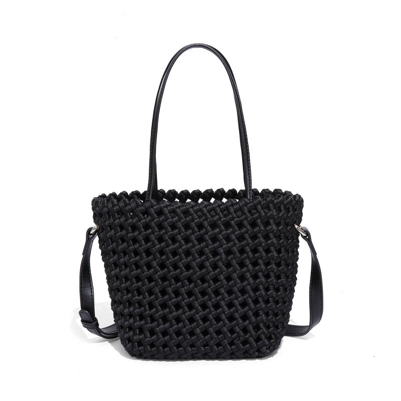 Summer New Woven Basket Fashion Elegant Handbag Trend Texture Design Every Single Shoulder Crossbody Bag Women