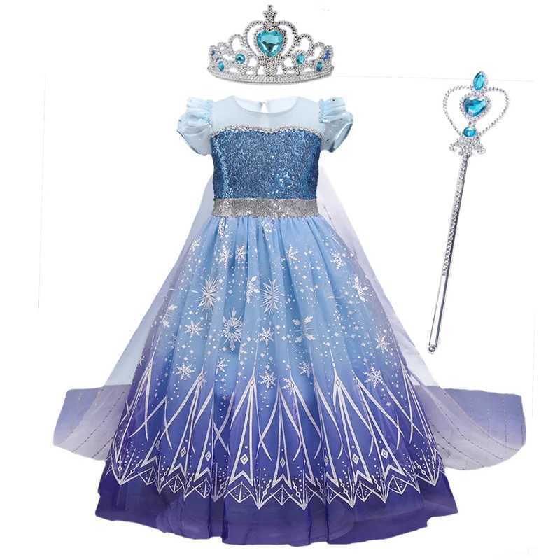 Disney Girl Princess Dress 2023 Girl Encanto Role Playing Princess Elsa Dress Childrens Birthday Party Halloween Carnival Party Fancy DressXJ250411