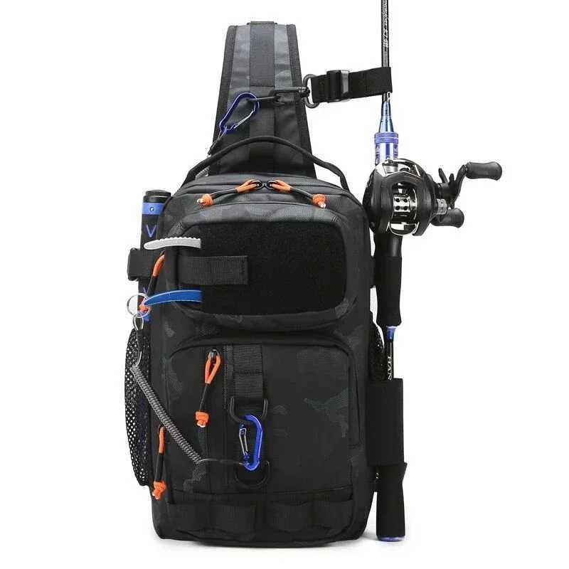 New Lure Box Gear Storage Bag Fishing Tackle Backpack Fanny Pack for Men Fly Fishing Backpack with Rod Holder Sling Shoulder Bag Z250411