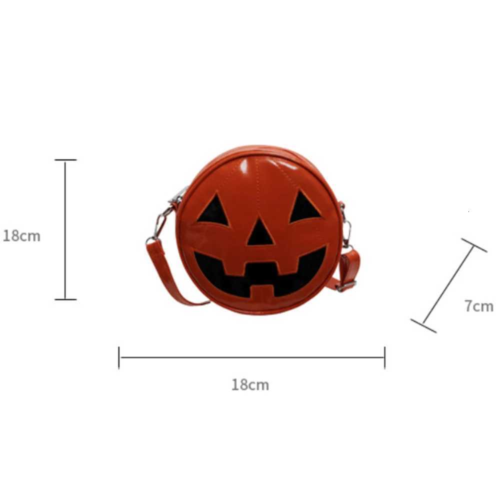 Women Halloween Pumpkin Crossbody Bag Round PU Leather Adjustable Strap Satchel Bag Funny Purse Creative Devil Shoulder BagT2511112