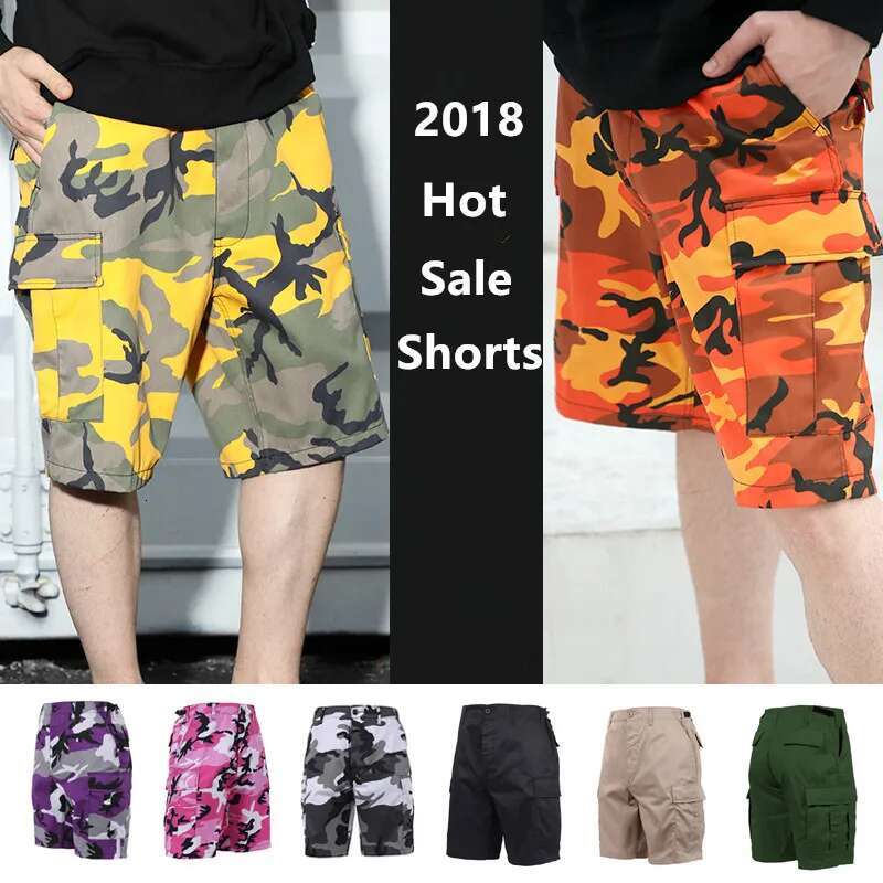 2023 Hip Hop New Design Multi-Pocket Fashion High Quality Knee Length Outwear Clothing casual style Men Camouflage Shorts