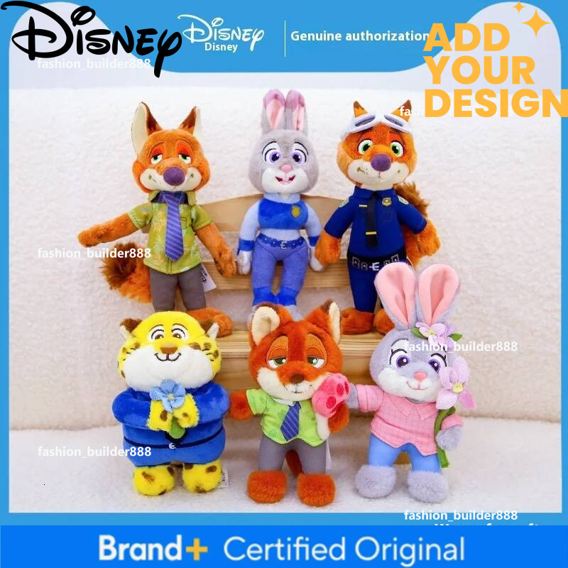 Custom Genuine Zootopia Plush Toy Pendant Disney Trend Flower Judy Nick Ice Claw Leopard Police Officer Doll Key Chain Gift