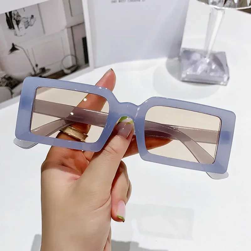 2024 New Small Rectangle Frame Sunglasses Womens Fashion Jelly Color Sun Glasses Summer y2k Travel Eyewear UV400 Oculos De SolC250411